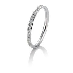 Auksinis žiedas su deimantais moterims kaina ir informacija | Žiedai | pigu.lt