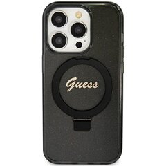 Guess GUHMP12MHRSGSK iPhone 12|12 Pro 6.1" czarny|black hardcase Ring Stand Script Glitter MagSafe цена и информация | Чехлы для телефонов | pigu.lt