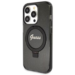 Guess GUHMP13LHRSGSK iPhone 13 Pro | 13 6.1" czarny|black hardcase Ring Stand Script Glitter MagSafe цена и информация | Чехлы для телефонов | pigu.lt