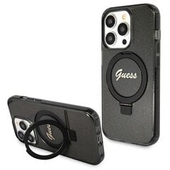 Guess GUHMP13LHRSGSK iPhone 13 Pro | 13 6.1" czarny|black hardcase Ring Stand Script Glitter MagSafe цена и информация | Чехлы для телефонов | pigu.lt