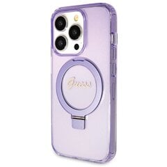 Guess GUHMP13XHRSGSU iPhone 13 Pro Max 6.1" fioletowy|purple hardcase Ring Stand Script Glitter MagSafe цена и информация | Чехлы для телефонов | pigu.lt