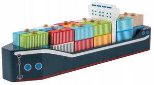 Учебное судно с контейнерами - 34 эл. деревянных цена и информация | Развивающие игрушки | pigu.lt
