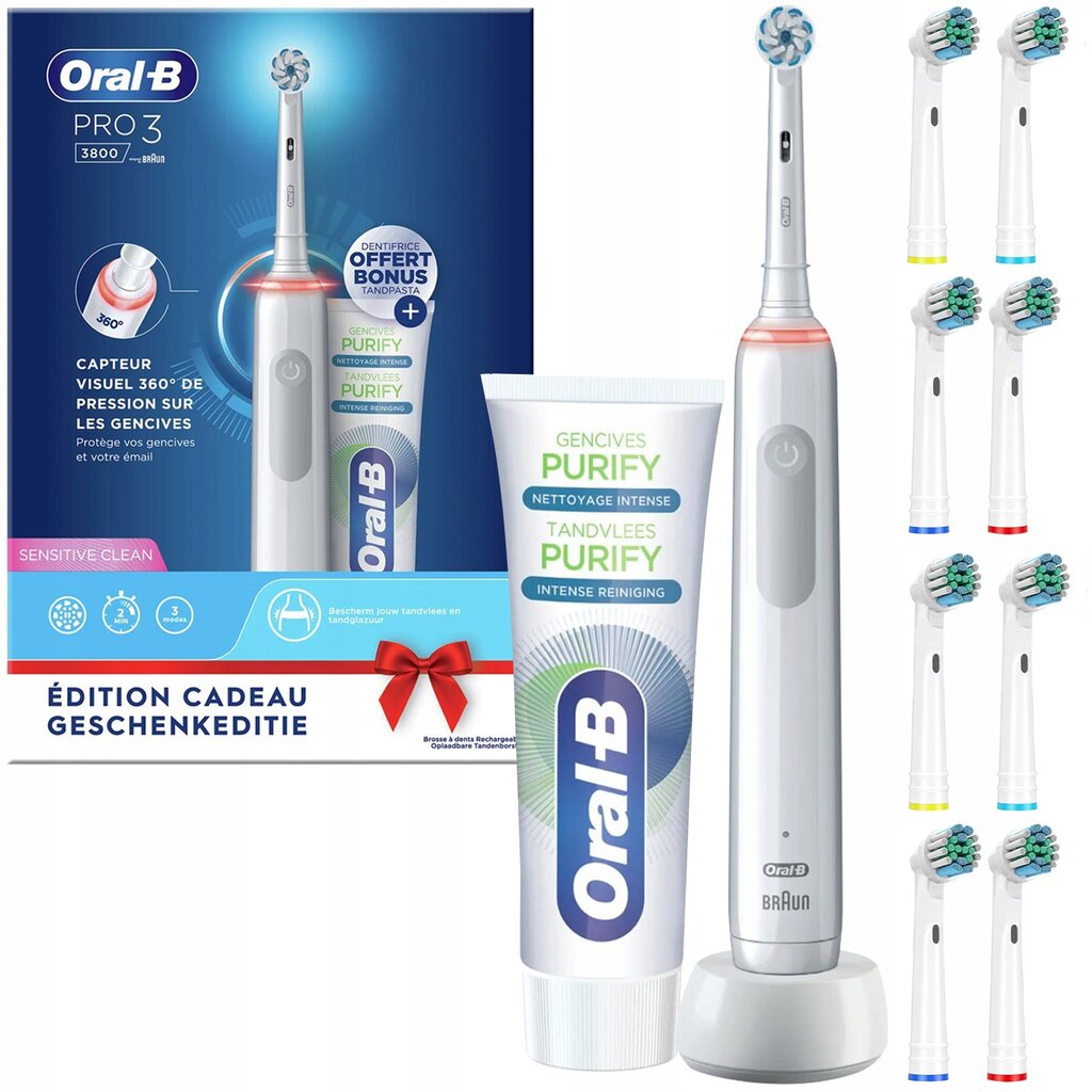 Oral-B Pro 3 3800 цена и информация | Elektriniai dantų šepetėliai | pigu.lt