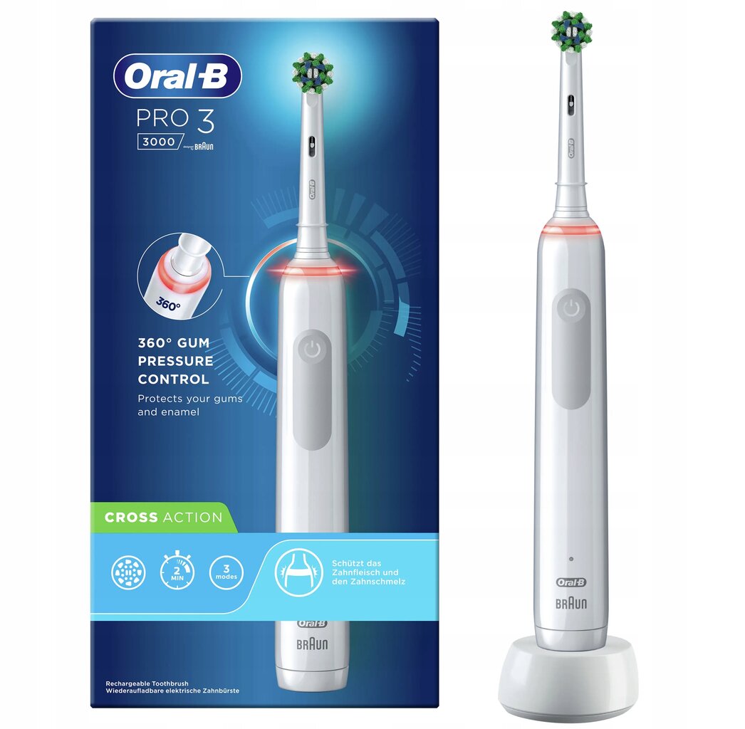 Oral-B Pro 3 3000 цена и информация | Elektriniai dantų šepetėliai | pigu.lt