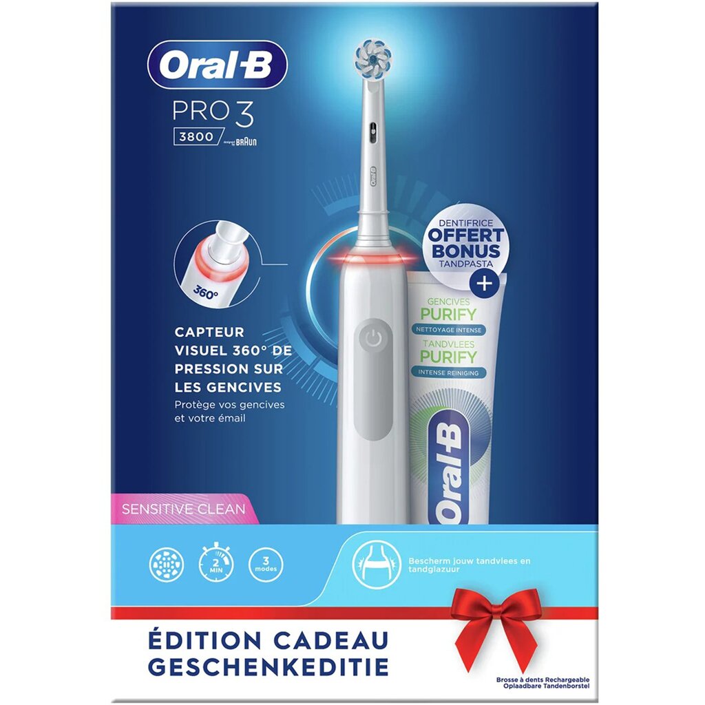 Oral-B Pro 3 3800 kaina ir informacija | Elektriniai dantų šepetėliai | pigu.lt