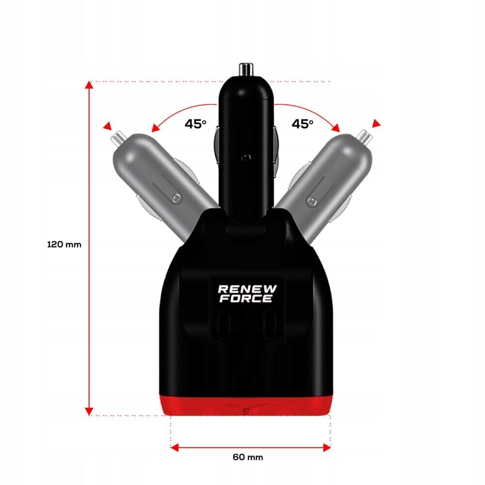 Automobilinis įkroviklis Renew Force 2 C46Q kaina ir informacija | Auto reikmenys | pigu.lt