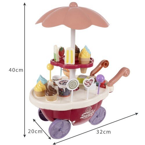 Žaislinė ledų parduotuvė su vežimėliu цена и информация | Žaislai mergaitėms | pigu.lt