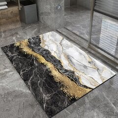 Juodo marmuro vonios kilimėlis BAT-MAT-02, 80x50 cm kaina ir informacija | Vonios kambario aksesuarai | pigu.lt