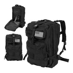 Рюкзак в стиле милитари XL, черный цена и информация | Рюкзаки и сумки | pigu.lt