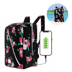Дорожный рюкзак, розовые цветы цена и информация | Женские сумки | pigu.lt