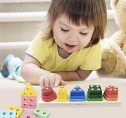 Medinė dėlionė - rūšiuoklis StoreXO kaina ir informacija | Žaislai kūdikiams | pigu.lt