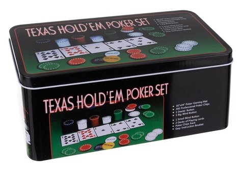 Pokerio rinkinys Texas Hold'em, 200 žetonų kaina ir informacija | Azartiniai žaidimai, pokeris | pigu.lt