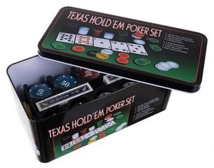 Pokerio rinkinys Texas Hold'em, 200 žetonų kaina ir informacija | Azartiniai žaidimai, pokeris | pigu.lt