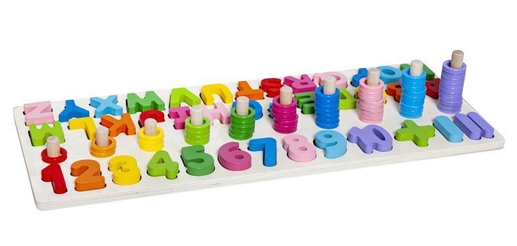 Medinė abėcėlės ir skaičių dėlionė StoreXO kaina ir informacija | Lavinamieji žaislai | pigu.lt