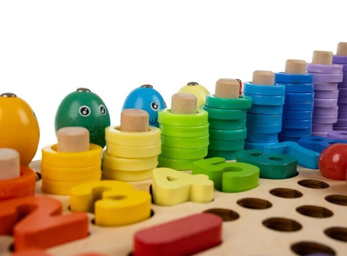 Medinė karoliukų dėlionė StoreXO kaina ir informacija | Lavinamieji žaislai | pigu.lt