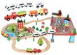 Mediniai geležinkelio bėgiai ir traukinys, valdomas baterijomis StoreXO, 88 d. kaina ir informacija | Žaislai berniukams | pigu.lt