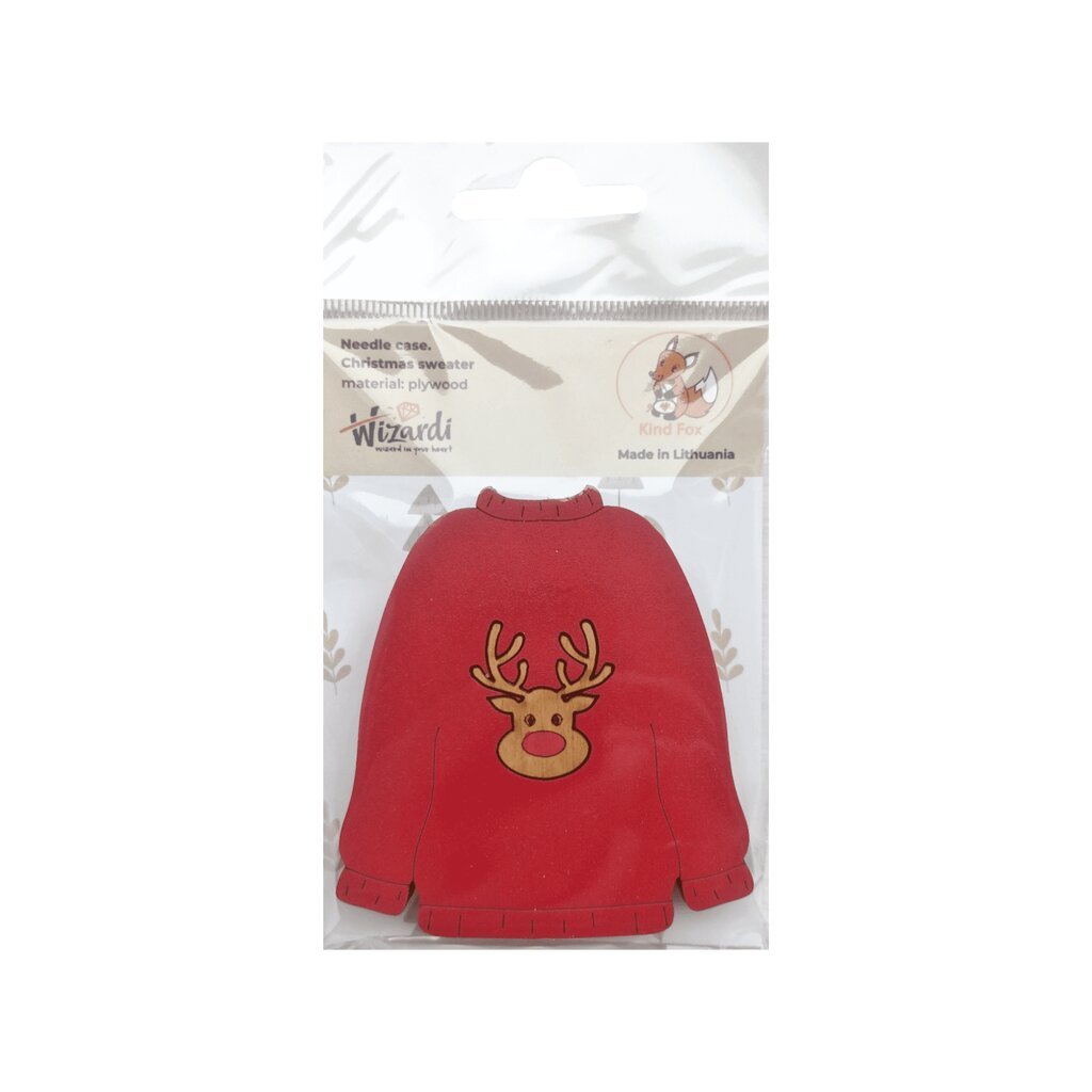 Medinė adatinė Kind Fox Christmas sweater KF056/81 6.5x7 kaina ir informacija | Siuvinėjimo priemonės | pigu.lt