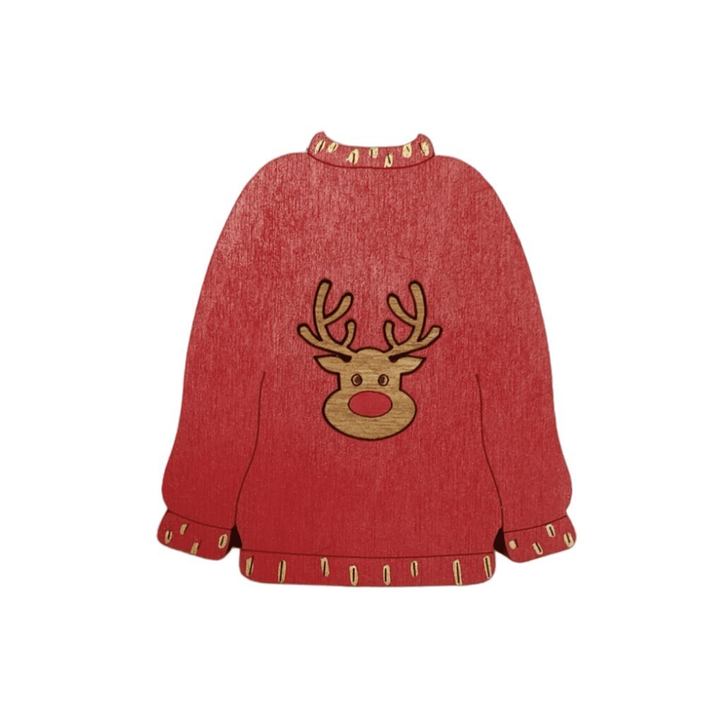 Medinė adatinė Kind Fox Christmas sweater KF056/81 6.5x7 kaina ir informacija | Siuvinėjimo priemonės | pigu.lt