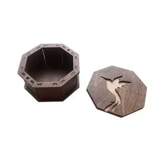 Medinė dėžutė Kind Fox Hummingbird KF057/64 9,5*9,5*4,5 kaina ir informacija | Siuvinėjimo priemonės | pigu.lt
