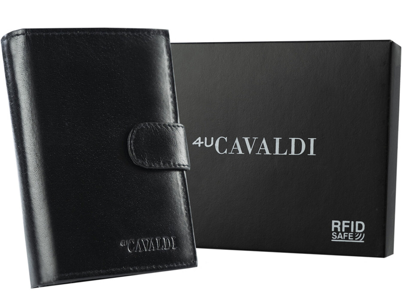 Vyriška natūralios odos piniginė Cavaldi, juoda цена и информация | Vyriškos piniginės, kortelių dėklai | pigu.lt