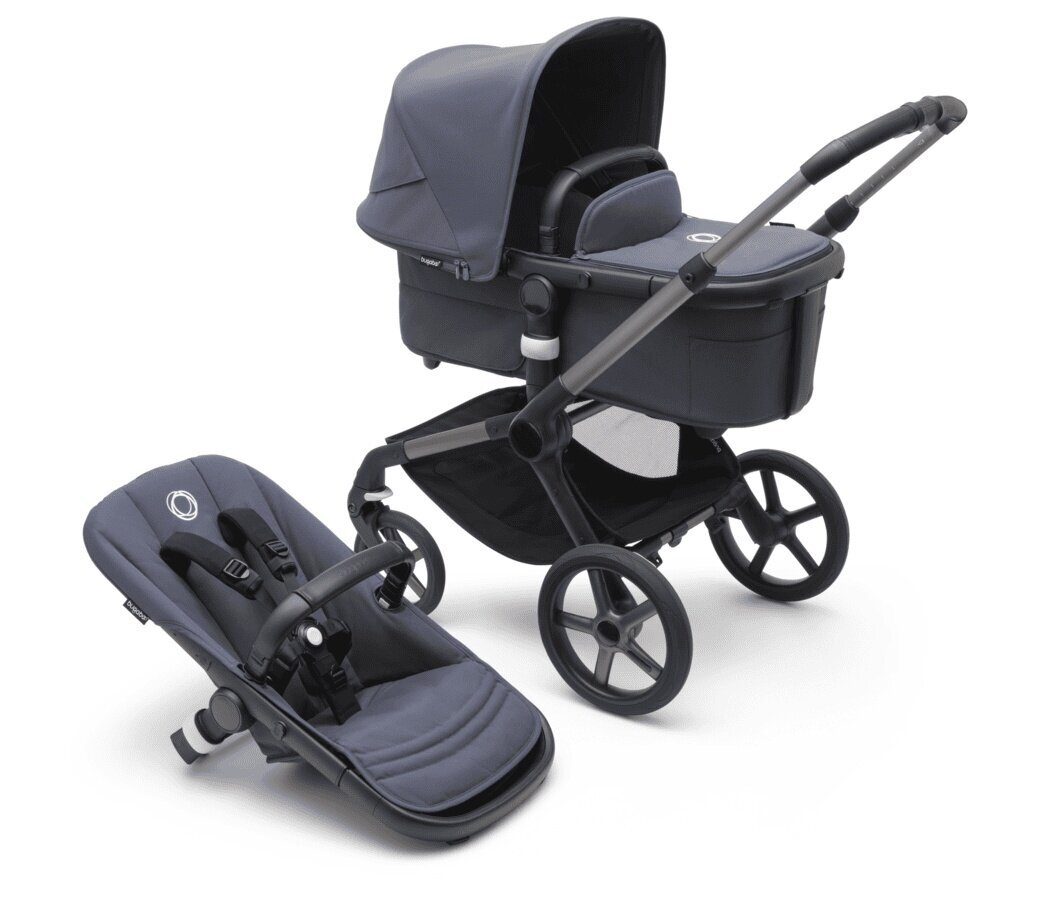 Bugaboo Fox 5 complete Universalus vežimėlis, Graphite/Stormy Blue kaina ir informacija | Vežimėliai | pigu.lt