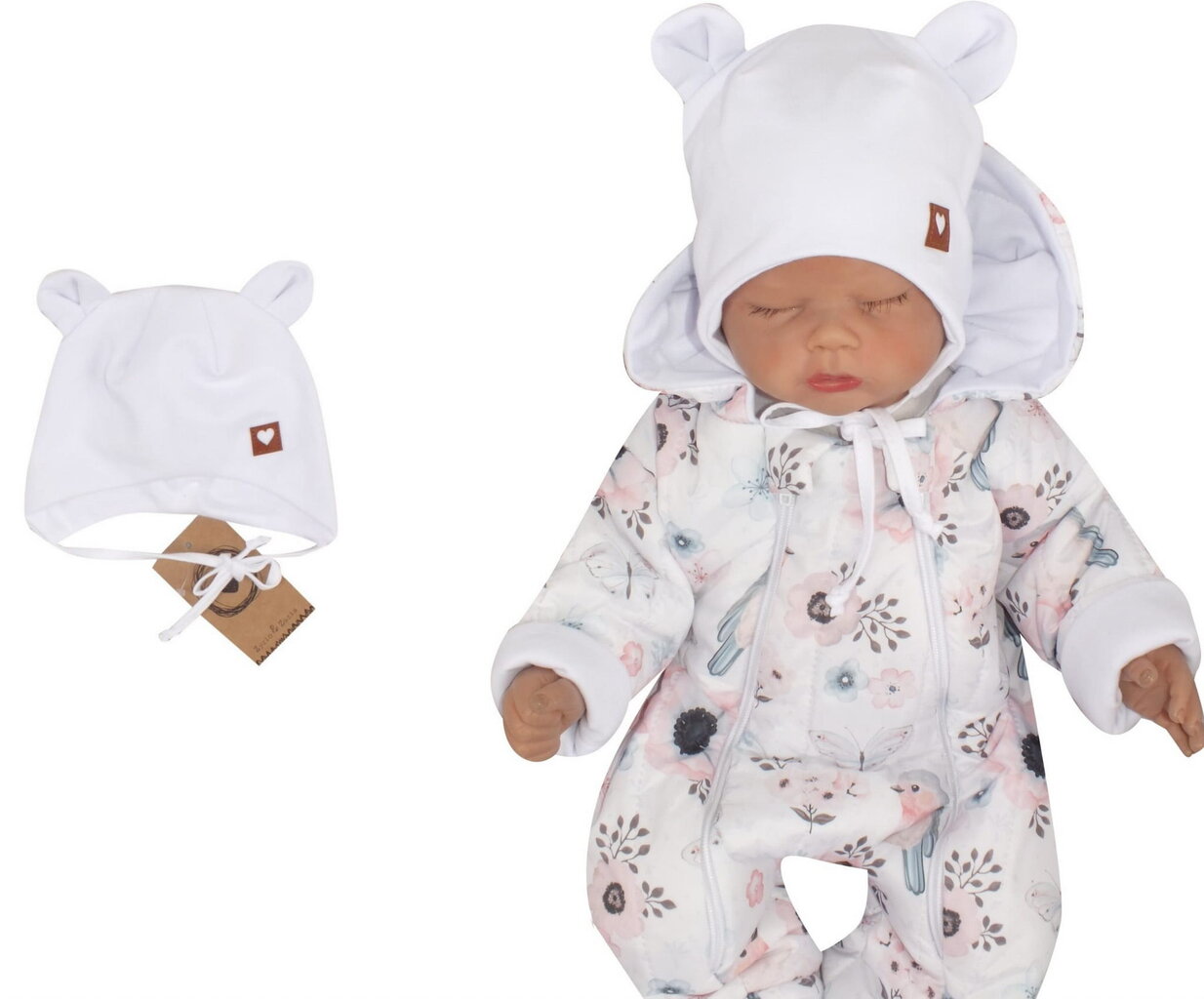 Kepurė kūdikiams Zyzio&Zuzia, balta kaina ir informacija | Kepurės, pirštinės, kaklaskarės kūdikiams | pigu.lt