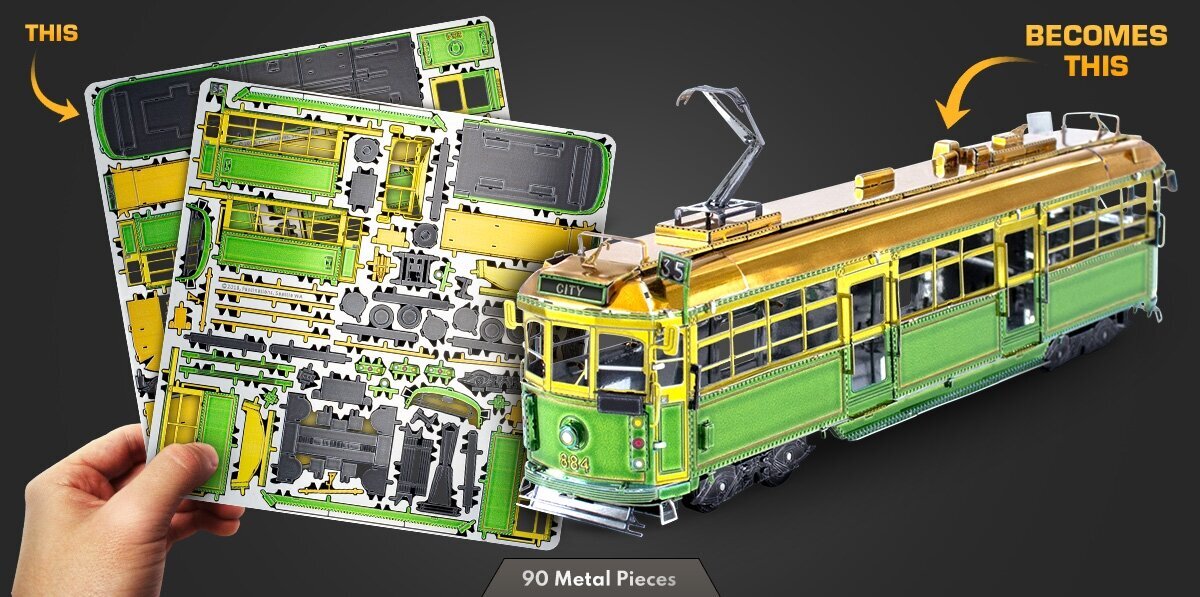 Metalinė dėlionė - konstruktorius Metal Earth Melbourne W-class Tram 3D kaina ir informacija | Konstruktoriai ir kaladėlės | pigu.lt