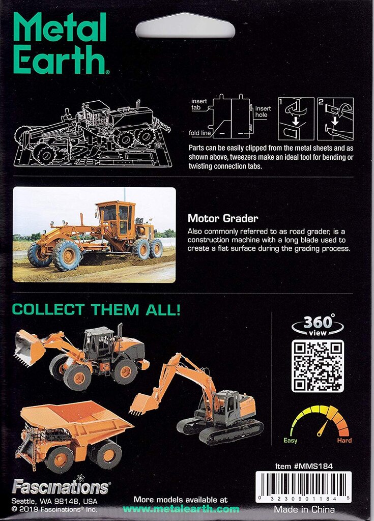 Metalinė dėlionė - konstruktorius Metal Earth Motor Grader 3D kaina ir informacija | Konstruktoriai ir kaladėlės | pigu.lt