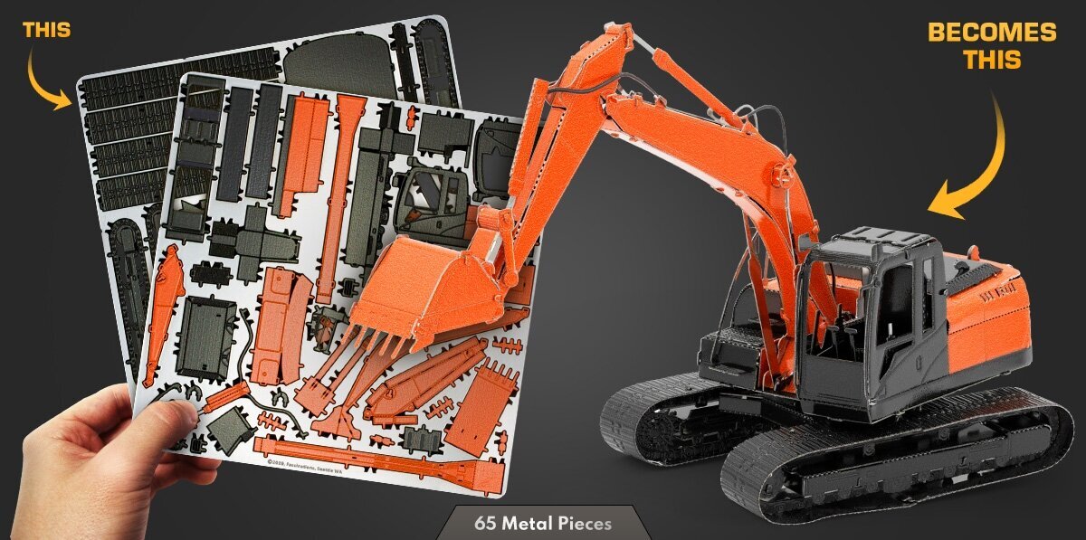 Metalinė dėlionė - konstruktorius Metal Earth Excavator 3D цена и информация | Konstruktoriai ir kaladėlės | pigu.lt