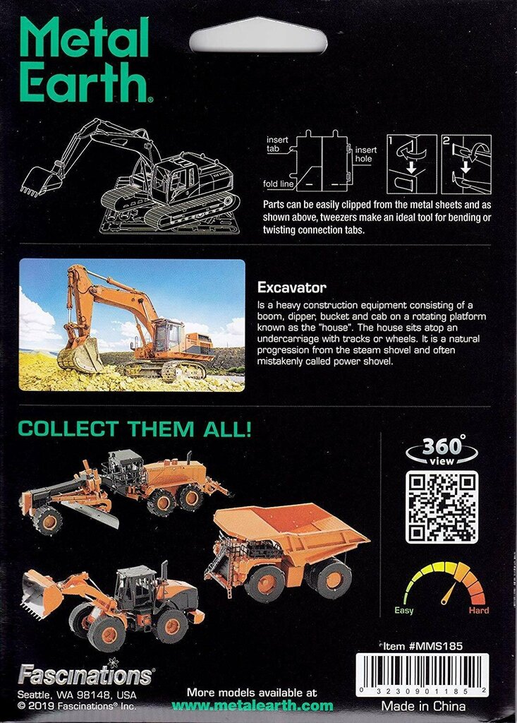 Metalinė dėlionė - konstruktorius Metal Earth Excavator 3D kaina ir informacija | Konstruktoriai ir kaladėlės | pigu.lt