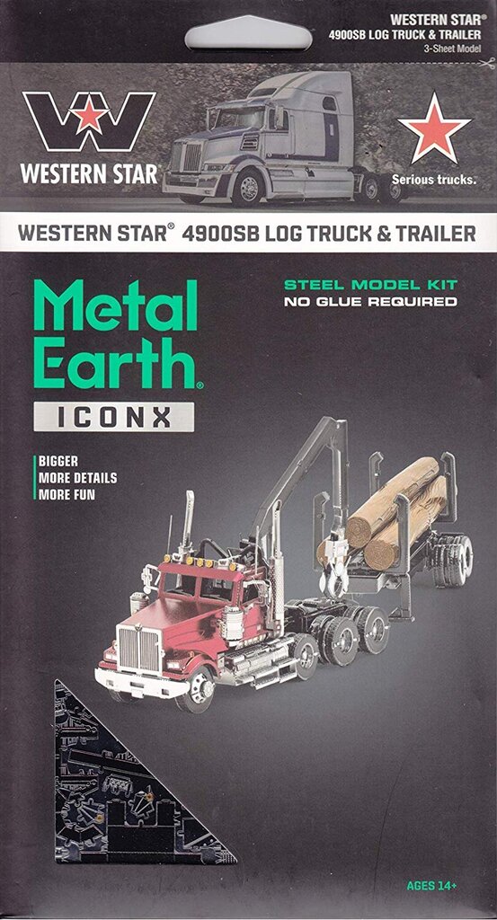 Metalinė dėlionė - konstruktorius Metal Earth Premium Series Western Star® 4900 Long Truck & Trailer 3D kaina ir informacija | Konstruktoriai ir kaladėlės | pigu.lt