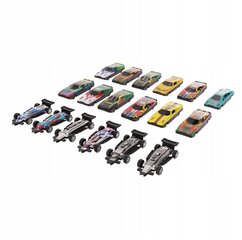 Žaislinių automobilių rinkinys su paleidimo įrenginiais, 18vnt. kaina ir informacija | Žaislai berniukams | pigu.lt
