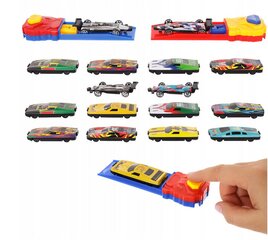 Žaislinių automobilių rinkinys su paleidimo įrenginiais, 18vnt. kaina ir informacija | Žaislai berniukams | pigu.lt