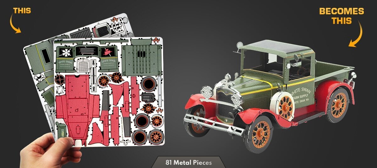 Metalinė dėlionė - konstruktorius Metal Earth Ford 1931 Model A 3D kaina ir informacija | Konstruktoriai ir kaladėlės | pigu.lt