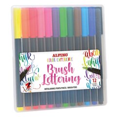 Teptukiniai flomasteriai ALPINO Color Experience brush lettering 12sp kaina ir informacija | Kanceliarinės prekės | pigu.lt