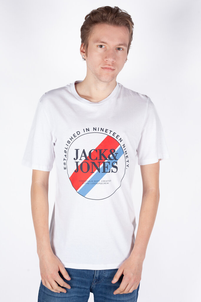 Marškinėliai vyrams Jack & Jones, balti цена и информация | Vyriški marškinėliai | pigu.lt