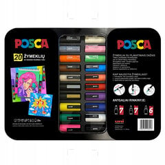 Žymeklių rinkinys Uni-ball Posca, 20 spalv. kaina ir informacija | Piešimo, tapybos, lipdymo reikmenys | pigu.lt