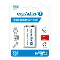 EverActive 6F22/9V 550 mAh kaina ir informacija | Elementai | pigu.lt