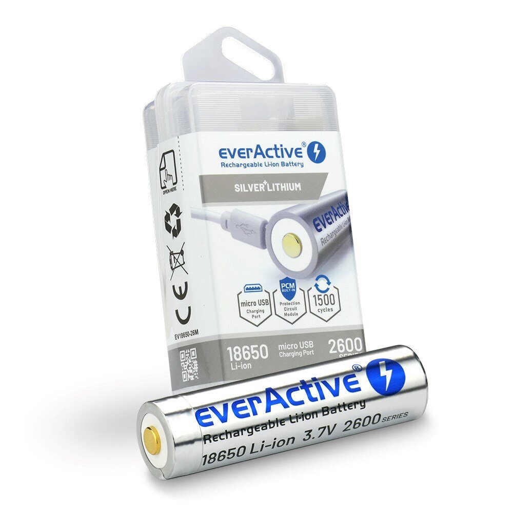 Elementai EverActive 18650 3,7 V kaina ir informacija | Elementai | pigu.lt