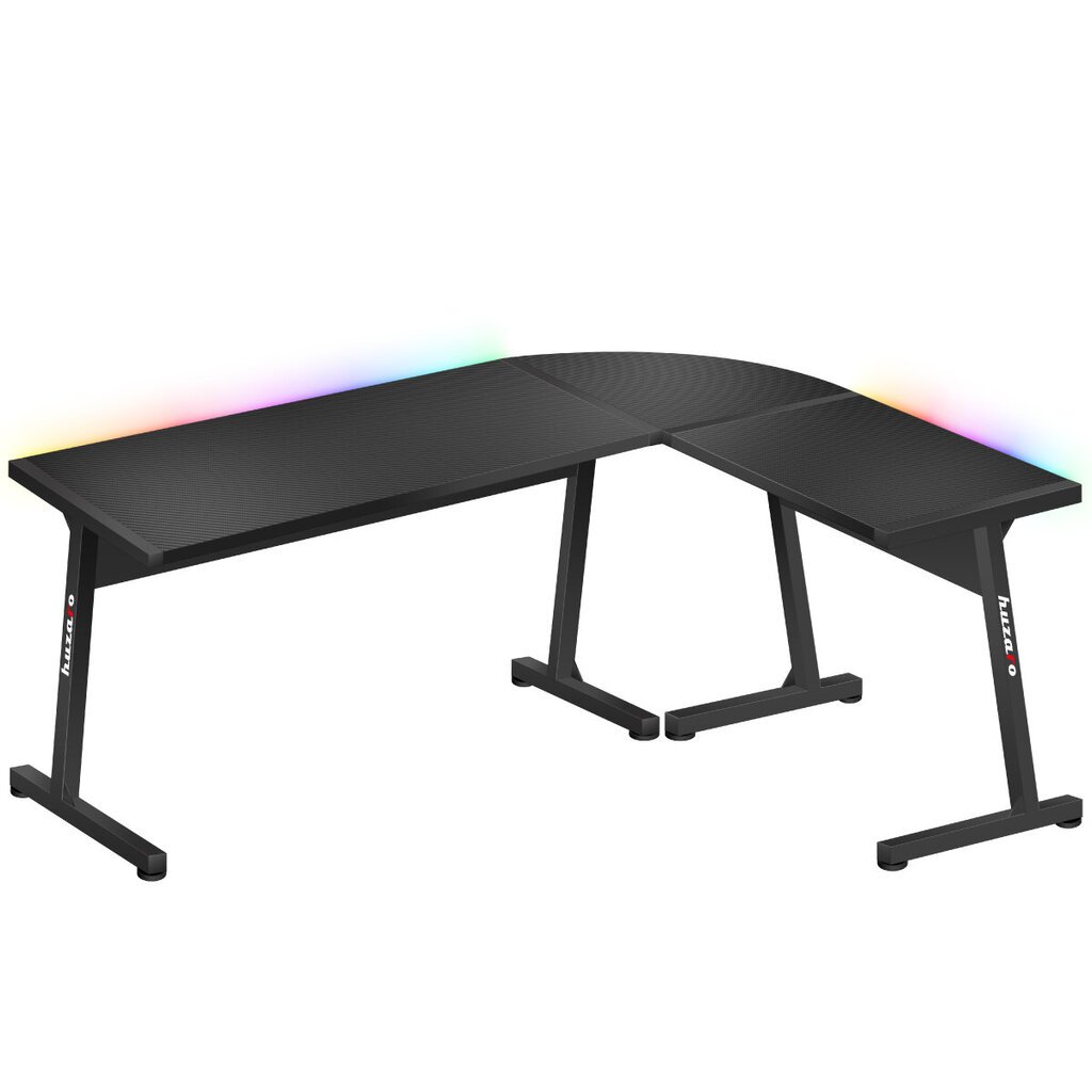 Žaidimų stalas Huzaro Hero 6.0 RGB LED, juodas kaina ir informacija | Kompiuteriniai, rašomieji stalai | pigu.lt