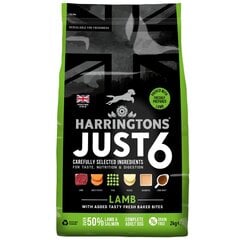 Harringtons Just 6 sausas maistas šunims su ėriena, 2kg kaina ir informacija | Sausas maistas šunims | pigu.lt