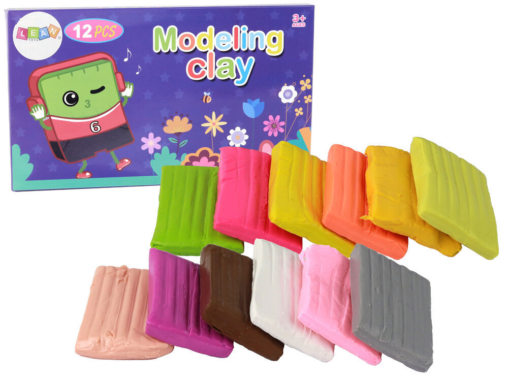 Modelino rinkinys Lean Toys, 12vnt. kaina ir informacija | Piešimo, tapybos, lipdymo reikmenys | pigu.lt