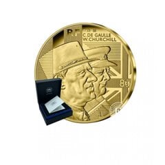 Kolekcinė 5 Eur moneta De Gaulle'is ir Čerčilis, auksinė kaina ir informacija | Numizmatika | pigu.lt