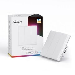 Sonoff TX Ultimate T5 EU 3C 3-канальный умный Wi-Fi + eWeLink-Remote (Bluetooth) настенный сенсорный выключатель света цена и информация | Выключатели, розетки | pigu.lt