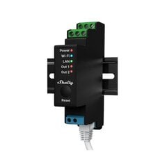 Shelly PRO 2PM WiFi + Ethernet 2-клавишный интеллектуальный релейный переключатель с измерителем мощности и режимом рольставни цена и информация | Выключатели, розетки | pigu.lt