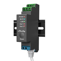 Shelly PRO 2 2-клавишный интеллектуальный релейный переключатель WiFi + Ethernet с поддержкой DIN-рейки цена и информация | Выключатели, розетки | pigu.lt