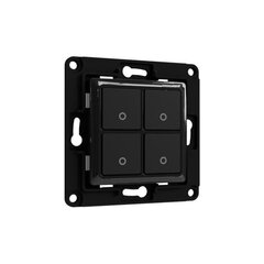 Настенный выключатель Shelly с 4 кнопками - черный цена и информация | Выключатели, розетки | pigu.lt