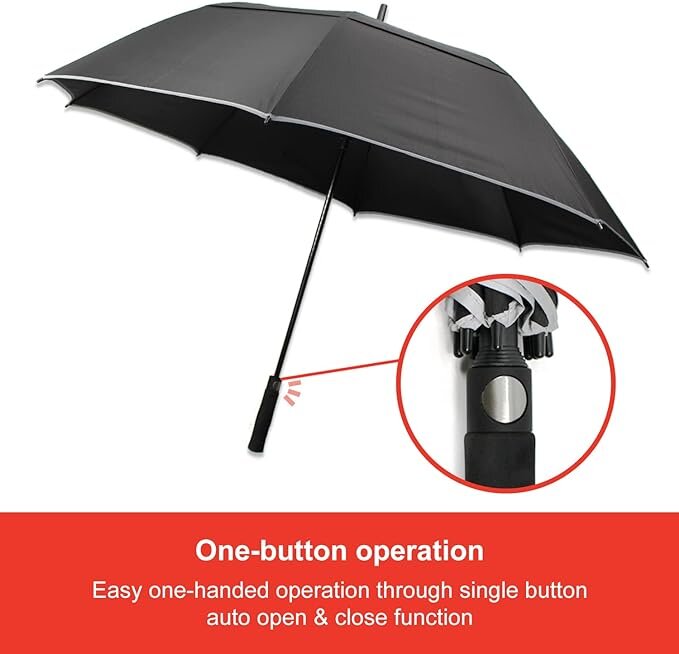Ergonauts skėtis, 157cm, juodas kaina ir informacija | Moteriški skėčiai | pigu.lt