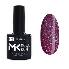 Gelinis nagų lakas Molokom Sparkly 02, 7,5 ml kaina ir informacija | Nagų lakai, stiprintojai | pigu.lt