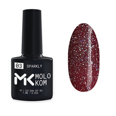 Gelinis nagų lakas Molokom Sparkly 03, 7,5 ml kaina ir informacija | Nagų lakai, stiprintojai | pigu.lt